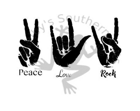 Peace Love Rock Svg File Etsy