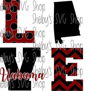 LOVE Alabama - SVG DXF Studio3