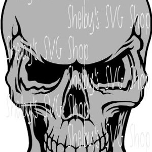 Grinning Skull with Outline svg eps png pdf dxf image 2