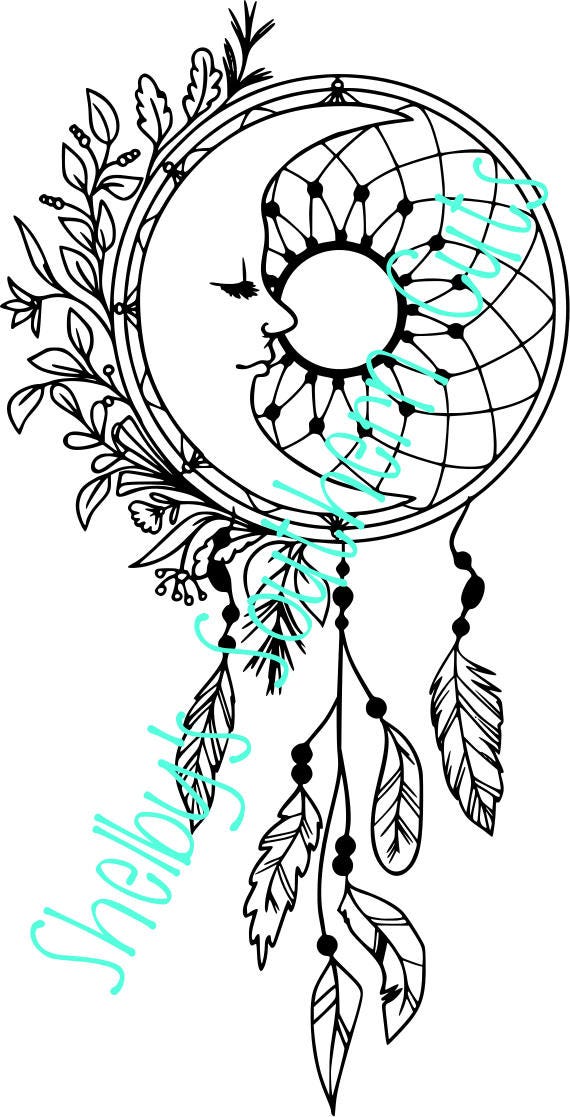 Download Sun & Moon Dreamcatcher SVG | Etsy