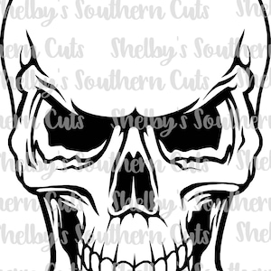 Grinning Skull with Outline svg eps png pdf dxf image 1