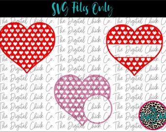 Heart with Heart Pattern - Name, Monogram, Solid - SVG