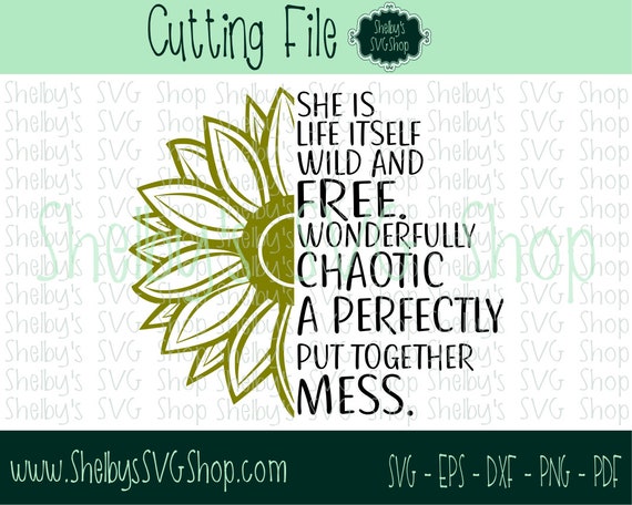 Wild Free Chaotic Mess Cutting File Etsy