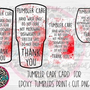 Crime Scene - Tumbler Care Card Printable - PNG FILE - Digital Download