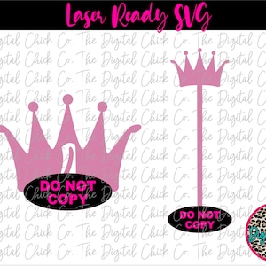 Crown Drink Tag Pincher Clip SVG - GLOWFORGE  Laser Ready