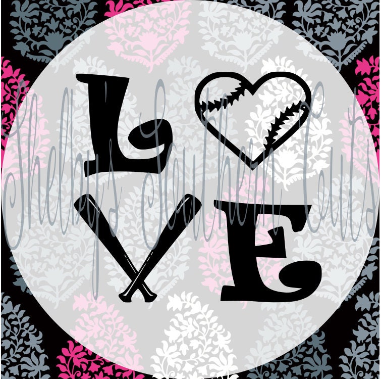 Download Love Baseball Heart SVG EPS DXF | Etsy