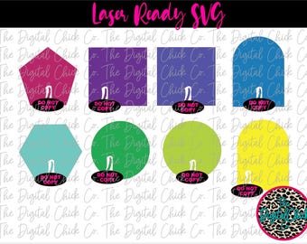 Basic Shapes Drink Tags Pincher Clip SVG, GLOWFORGE,  Laser Ready, Circle, Square, Hexagon, Pentagon, Arch