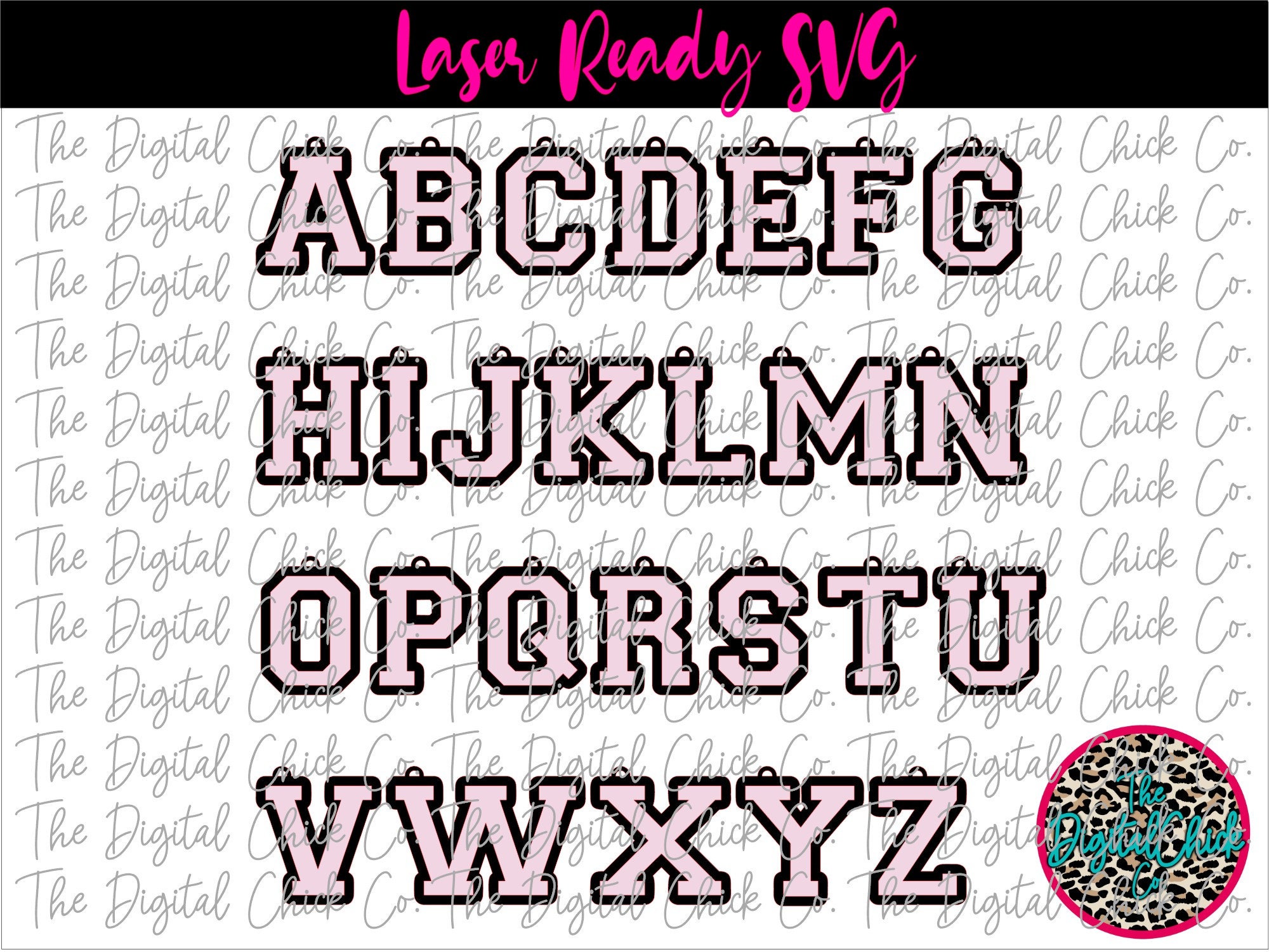 Varsity Letter Keychain SVG, GLOWFORGE,  Laser Ready
