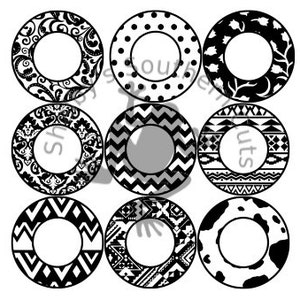 Set of 9 Monogram Frame SVG files