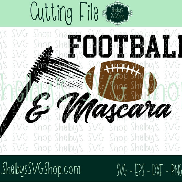 Football & Mascara - Cutting File - svg eps dxf png pdf