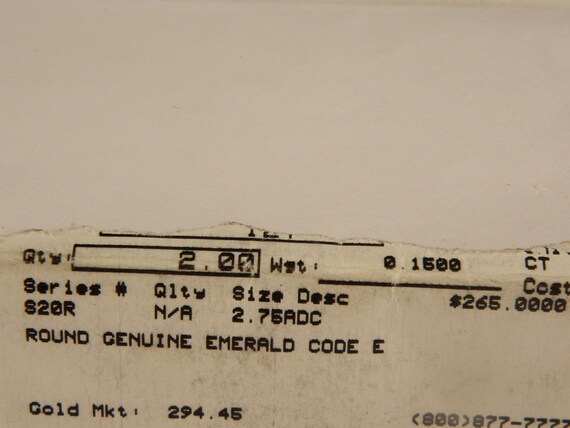 2 Round Vintage Genuine 2.75 mm Emerald Gemstones… - image 3