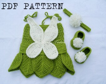 crochet tinkerbell baby costume pattern