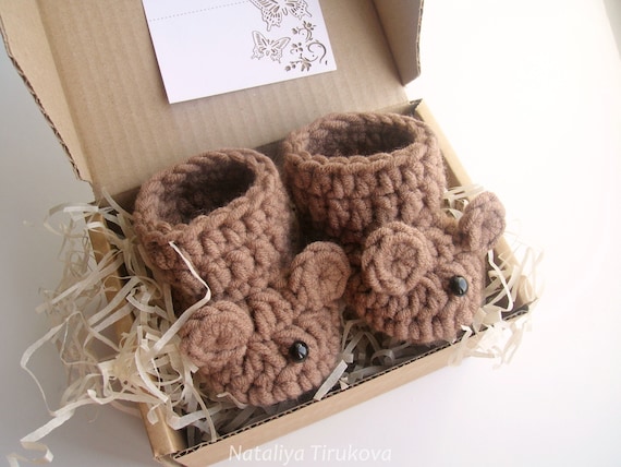 Crochet Baby bear booties/Crochet 