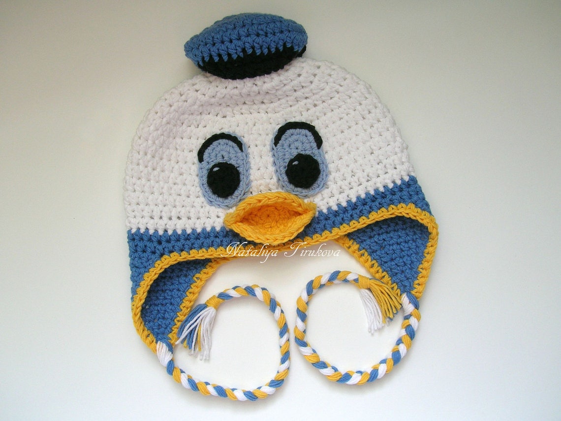 Crochet Donald Duck Inspired Hat Baby Boy Hat Photo Prop Etsy