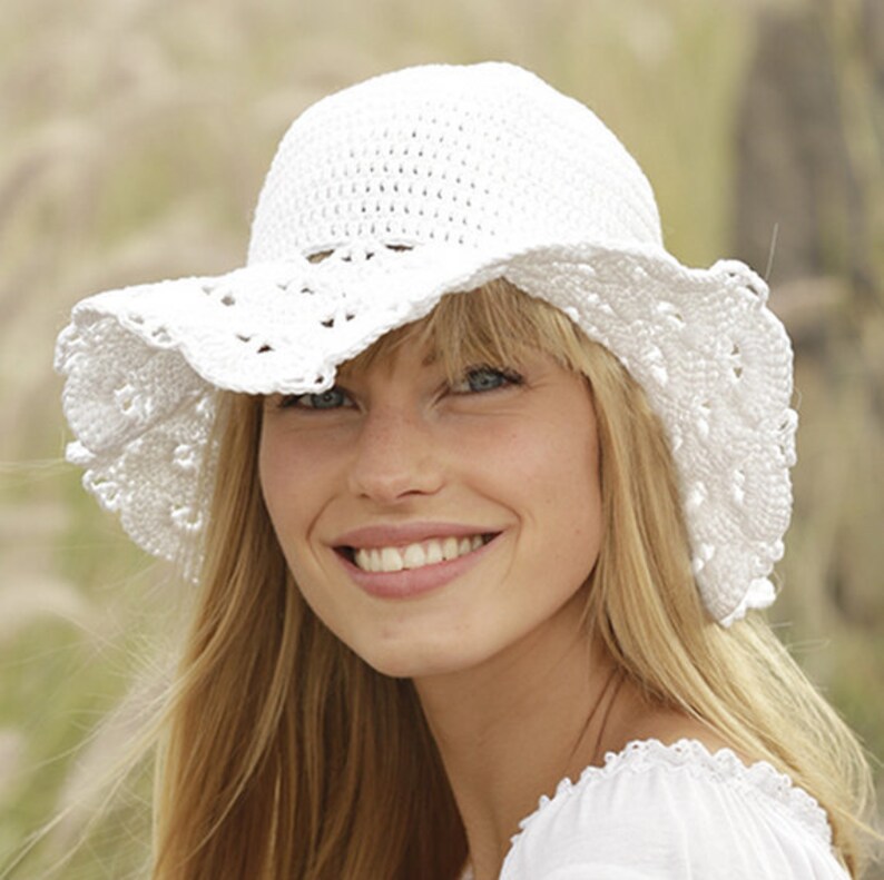 Crochet Women/'s Sun HatDune hatHat with BrimSummer Beach HatCotton Beach HatShell Stitch HatWomen/'s Beach HatSummer HatGift for her