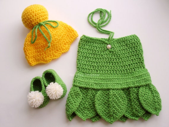 crochet tinkerbell baby costume pattern