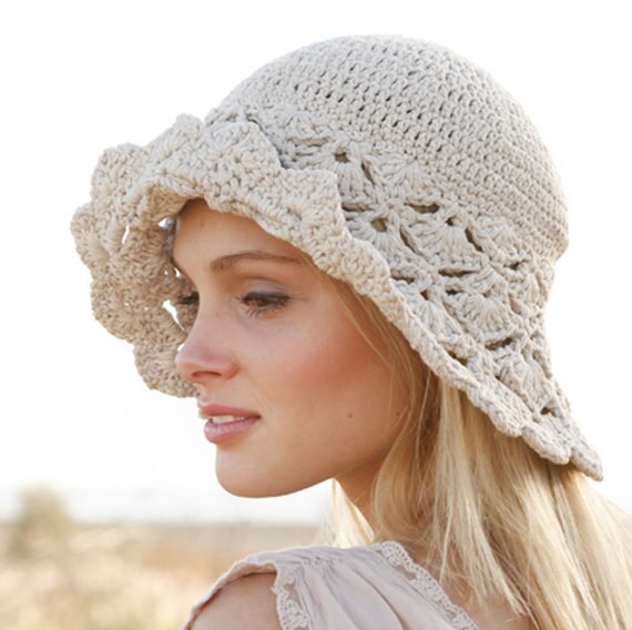 Crochet Women/'s Sun HatDune hatHat with BrimSummer Beach HatCotton Beach HatShell Stitch HatWomen/'s Beach HatSummer HatGift for her