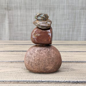 Ceramic Cairn Sculpture, Sculpted Stacked Stones