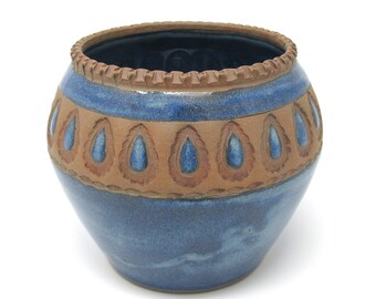 Blue Ceramic Vase Wheel Thrown Porcelain Pottery Flower - Etsy