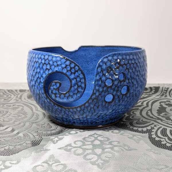 Seconds Sale Blue Stoneware Yarn Bowl