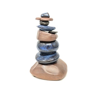 Ceramic Cairn Sculpture, Sculpted Stacked Stones