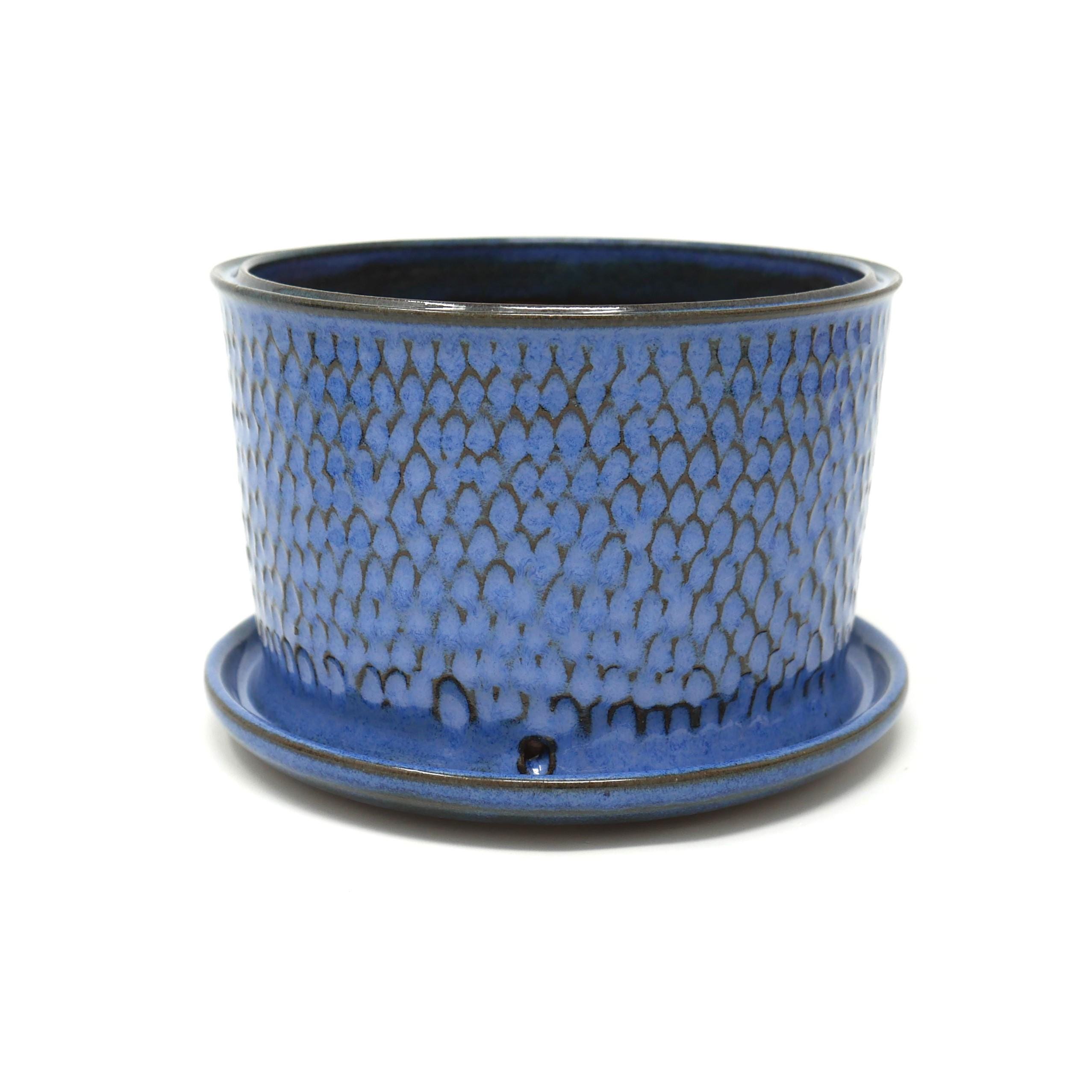 Blue Ceramic Succulent Planter, Pottery Flower Planter, Wheel Thrown ...