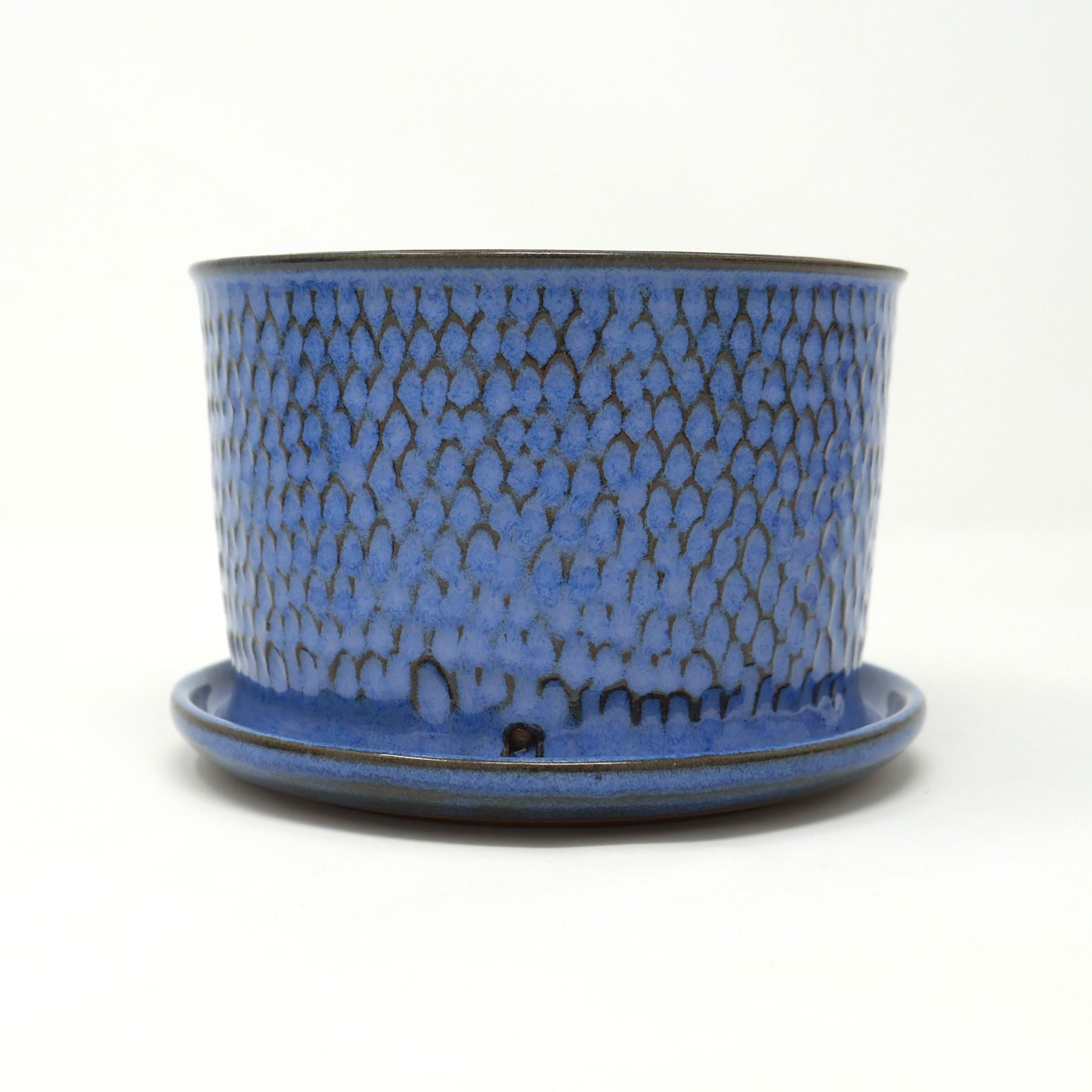 Blue Ceramic Succulent Planter, Pottery Flower Planter, Wheel Thrown ...