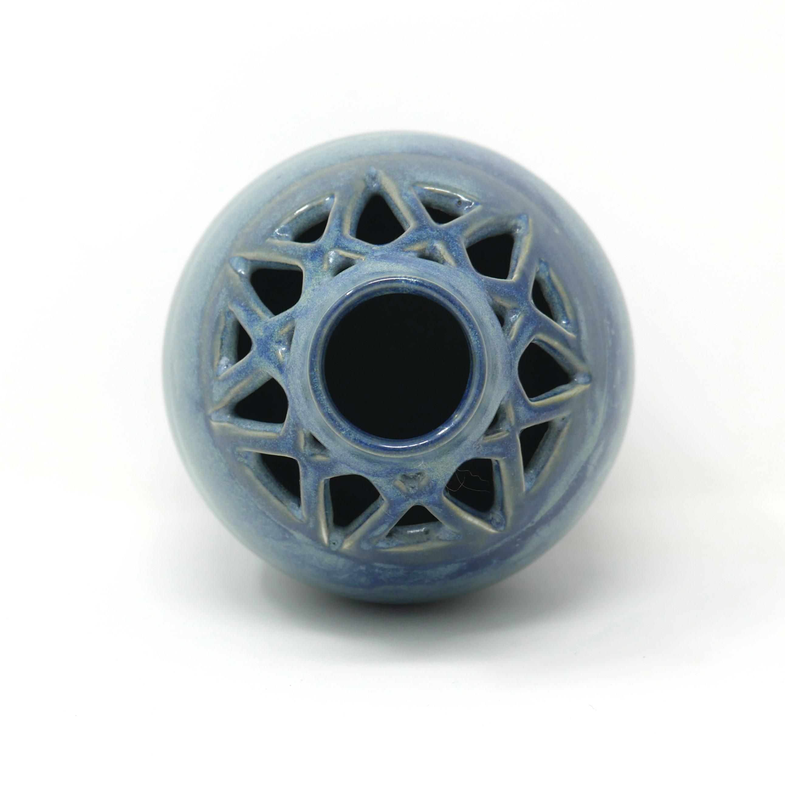 Wheel Thrown Hand Carved Blue Pottery Vase, Fine Art Ceramics - Etsy