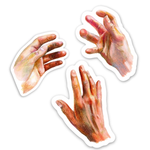 Hand Stickers Vinyl Stickers The hands of the artist Etsy