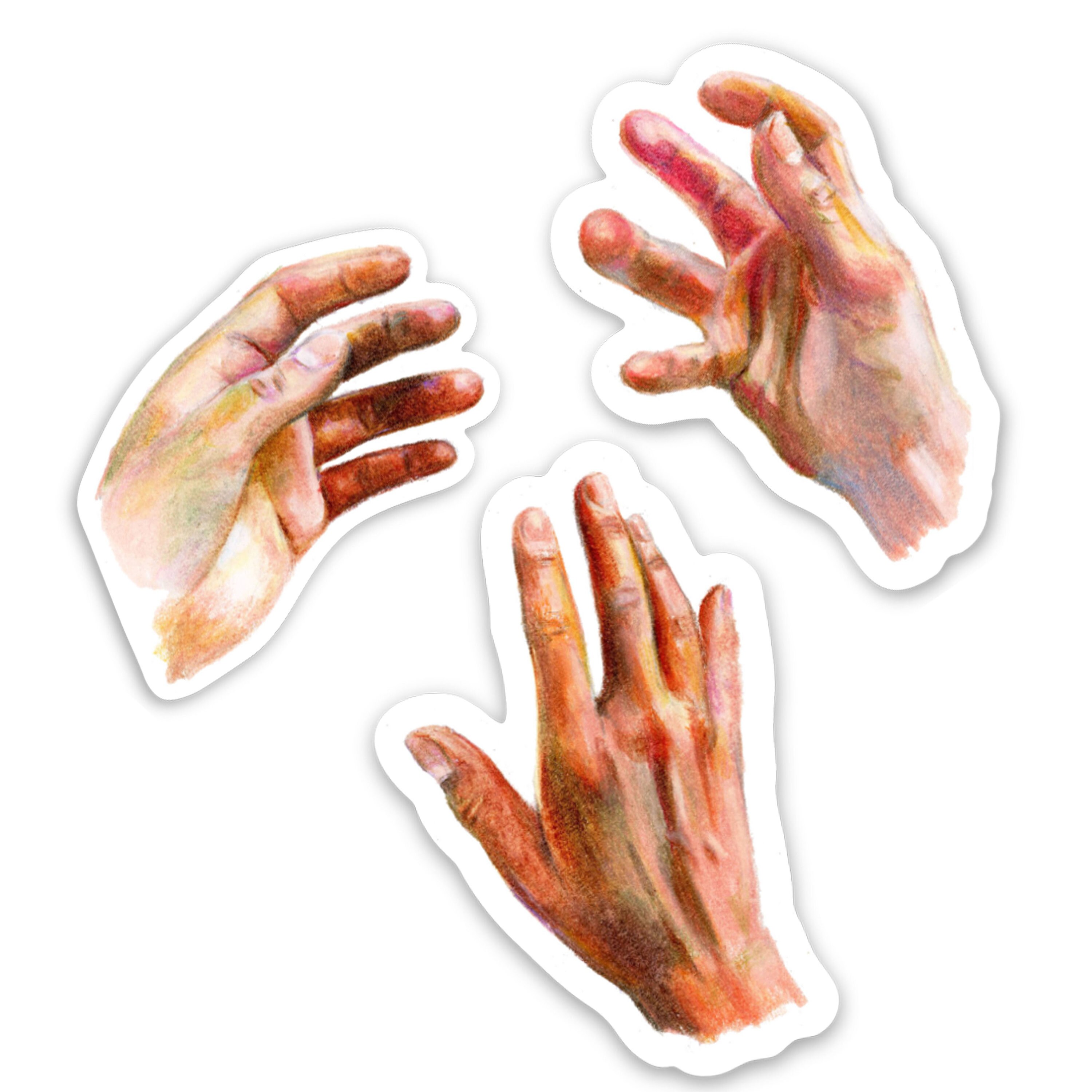 Hand Stickers Vinyl Stickers The hands of the artist Etsy