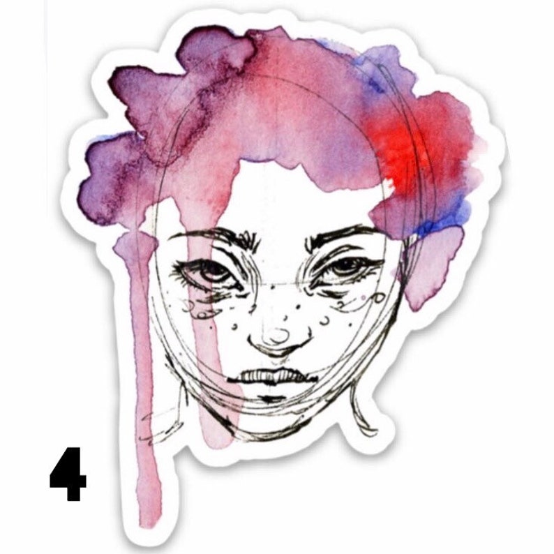 Human Heart Stickers Sunflower Stickers Hand-Drawn Watercolor and Marker Stickers Stickers Flower Stickers Artsy Vinyl Stickers