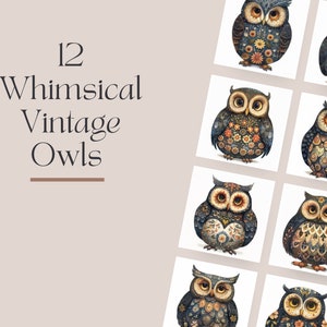 Whimsical Vintage Owls pages