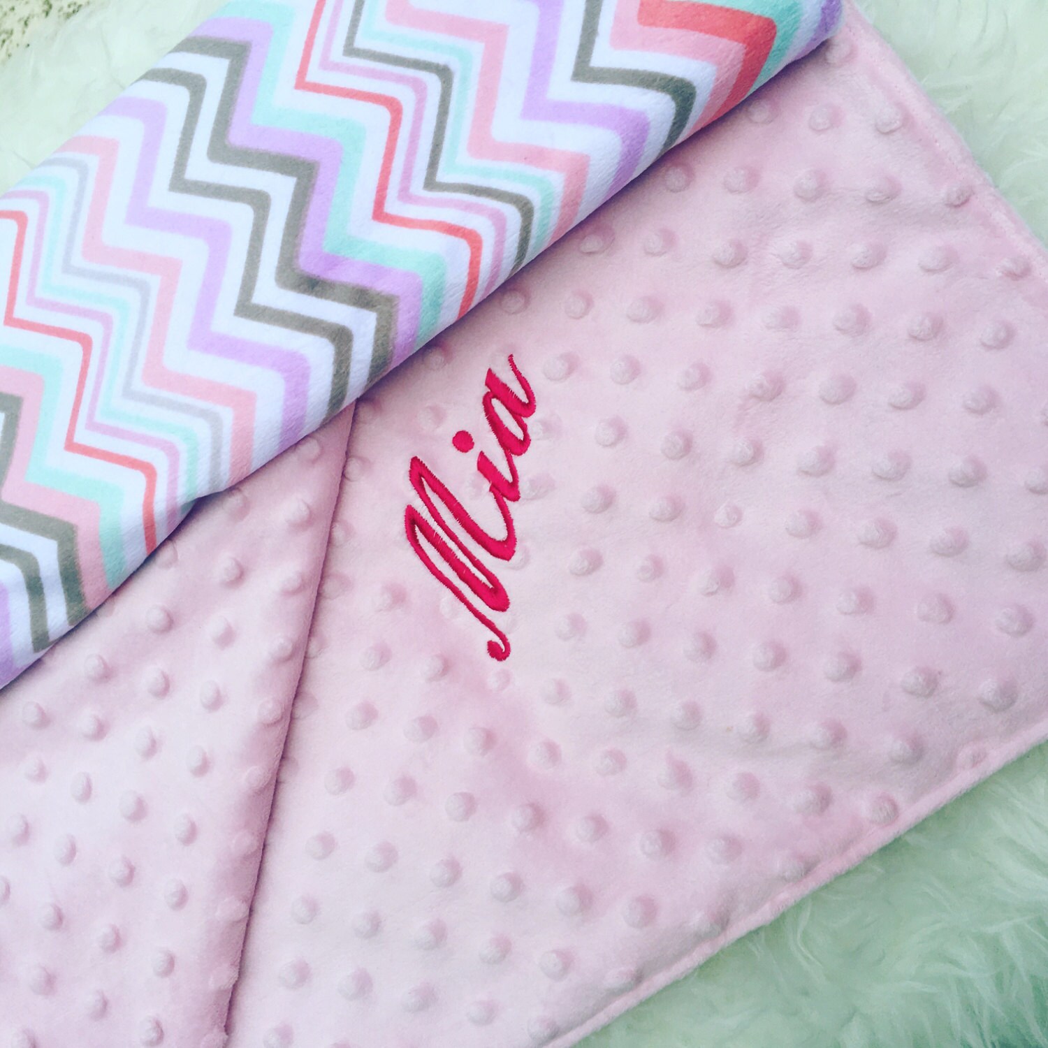 Personalized Baby Blanket Embroidered Baby Blanket Minky Etsy