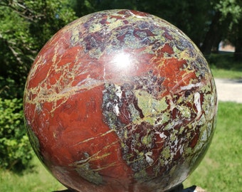 Dragon Blood Stone Jasper Sphere EXTRA LARGE 8 2/16" - 31 lb 15.9 oz