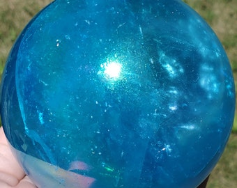 Aqua Aura Quartz Sphere LARGE 91 mm / 3 5/8" / 2 lb 5 oz