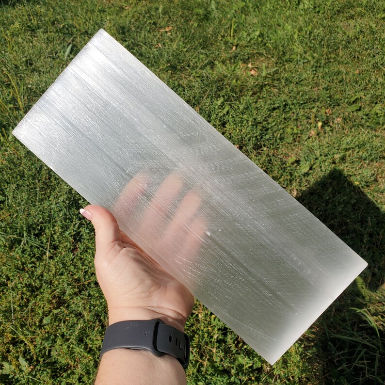 Selenite Charging Plate 11-12 Extra Large Raw Selenite slab image 7