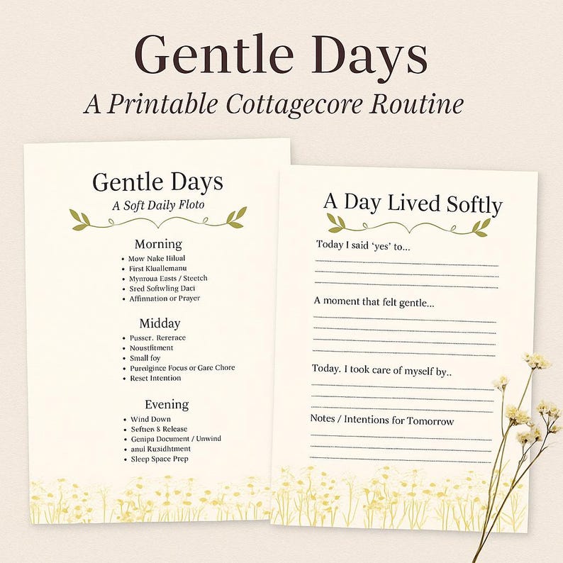 Gentle Days: A Printable Daily Routine for a Soft, Mindful Life ...