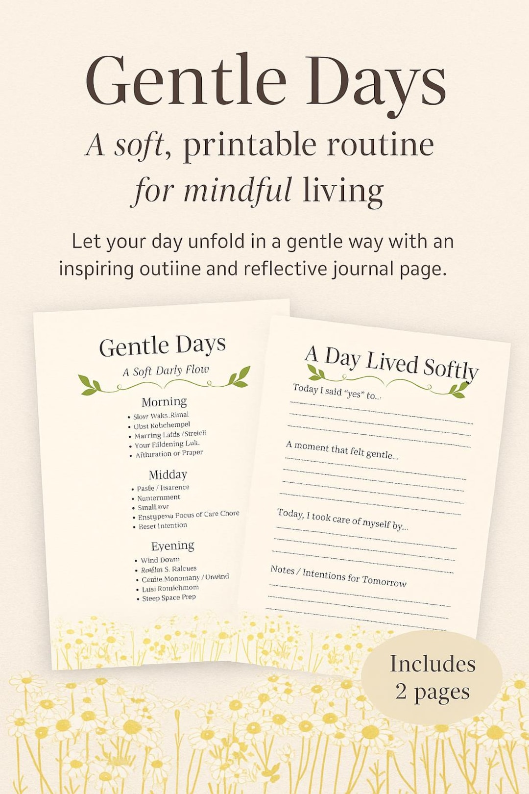 Gentle Days: A Printable Daily Routine for a Soft, Mindful Life ...
