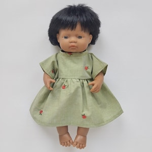 Kleid für eine 13-16 Zoll Puppe, 15 Miniland Puppenkleid, Dinkum Puppenkleid, Paola Reina Kleid, 38 Miniland Kleid