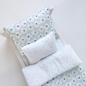 Doll bedding set - doll pram bedding set - doll crib bedding - doll cot bedding - floral pattern bedding