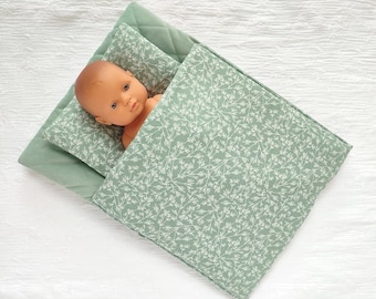 Puppenbett, Puppenschlafsack, Puppenschlafsack, Stoffbett für Puppe, Puppenbettwäsche-Set