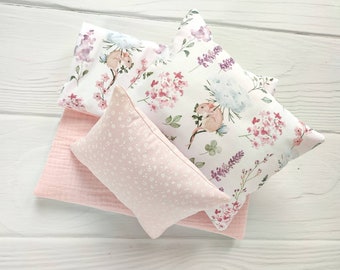 Doll bedding set - doll pram bedding set - doll crib bedding - doll cot bedding - floral pattern bedding - girl gift