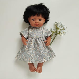 Kleid für eine 13-16 Zoll Puppe, 15 Miniland Puppenkleid, Dinkum Puppenkleid, Paola Reina Kleid, 13 Miniland Kleid, weißes Puppenkleid