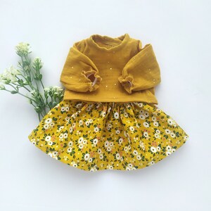 Outfit for Miniland 38 / 15 inch doll - Outfit for Miniland 32 / 12 inch doll- Dinkum doll outfit - blouse and skirt for Miniland and Dinkum