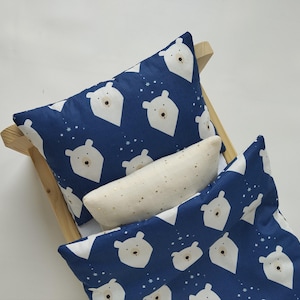 Doll bedding set - doll pram bedding set - doll crib bedding - doll cot bedding - floral pattern bedding