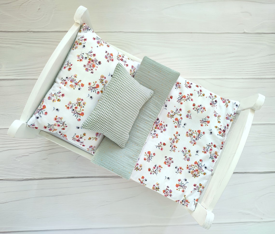 Doll Bedding Set Doll Pram Bedding Set Doll Crib Bedding Etsy