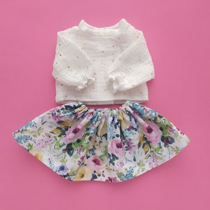 Outfit for Miniland 38 / 15 inch doll - Outfit for Miniland 32 / 12 inch doll- Dinkum doll outfit - blouse and skirt for Miniland and Dinkum