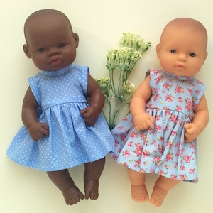 Reeks van 2 poppenkleding, Miniland pop 32 kleding, Miniland 12 duim poppenkleding
