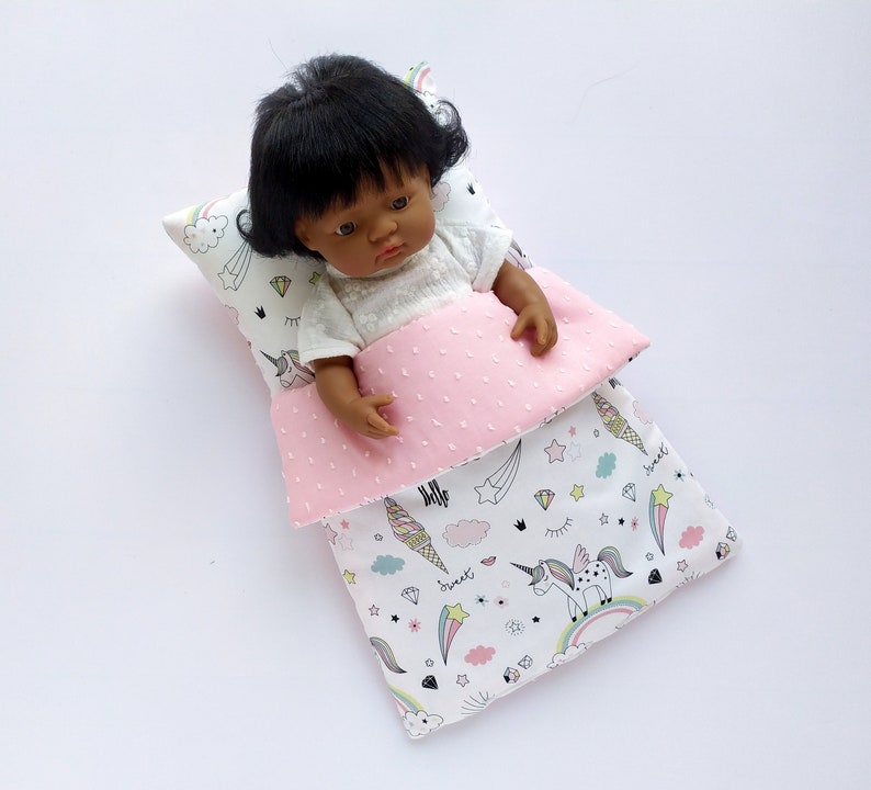 Unicorn Doll Bedding Doll Crib Bedding Doll Pram Bedding Etsy