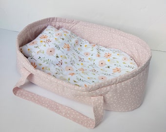 Porte-bébé pour poupée, panier pour poupée, lit de poupée, lit pour bébé, lit pour poupée, cadeau d'anniversaire pour fille, porte-poupée